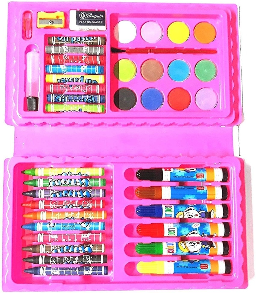  Netigems 68 Pc Color Kit For Kids, All in 1 Colors Box For  Drawing, Art Set