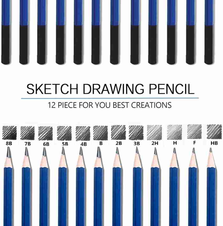 Corslet 47 Pieces Drawring Set Pencil Kit Professional Graphite