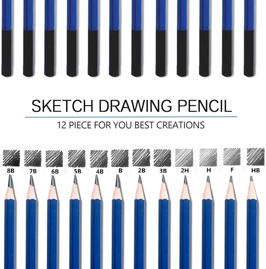 Corslet 35 Pcs Art Sketching Kit Graphite Charcoal Drawing Pencil