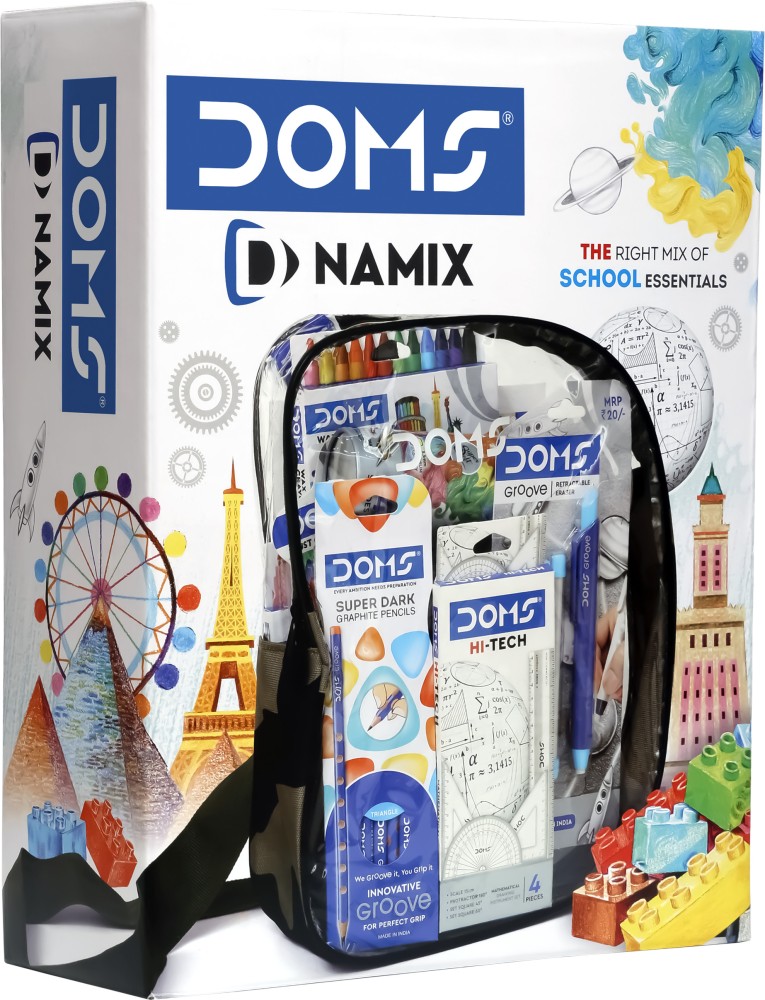 DOMS Junior Art Kit - Combo of 8 Items - School Stationery  Kit