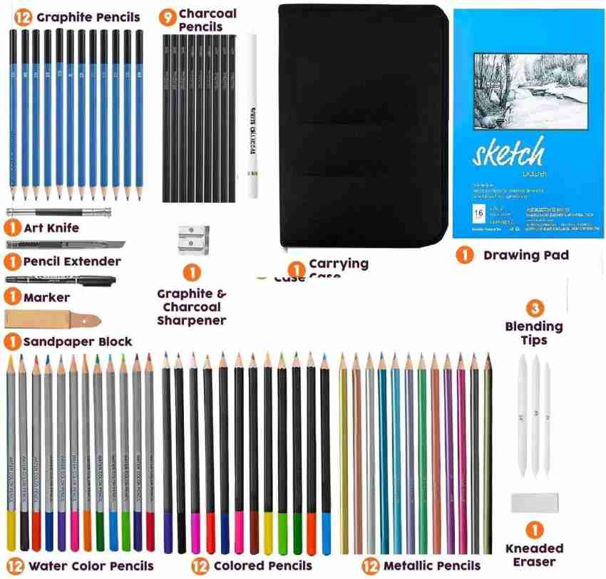 Soucolor 72 Pcs Color Pencil Drawing Pencils Drawing Pencils for Artists  Drawing Kit Round Shaped Color Pencils 