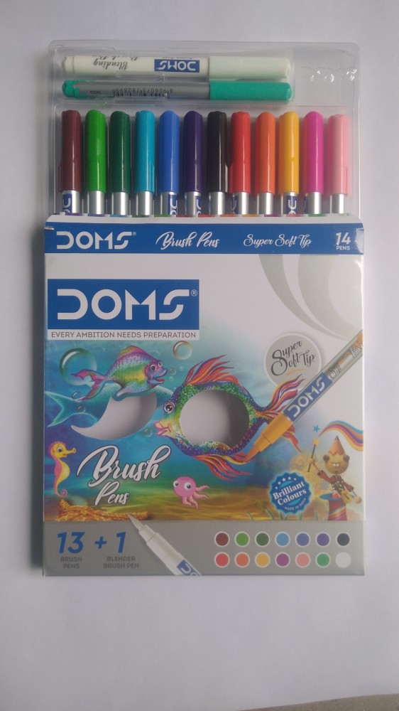 Doms Brush Pen Set of 13 + 1 Blending Brush Pen – Adriti's Home