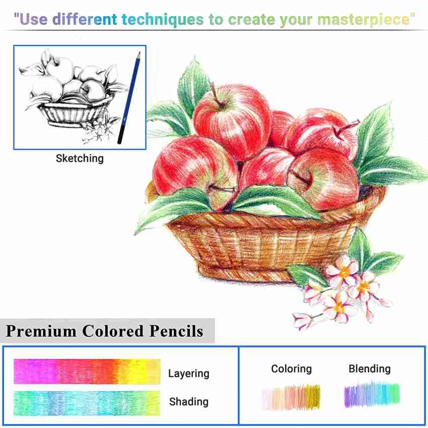 Corslet 75 Pcs Colour Pencils Kit Drawing Color