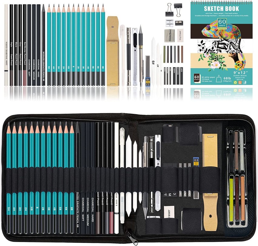 Corslet 50 Pc HB Pencils Sketch Pencil Set for Drawing Pencil Sketching  With Sketch Book - 50 Pc HB Pencils Sketch Pencil Set for Drawing Pencil  Sketching With Sketch Book 