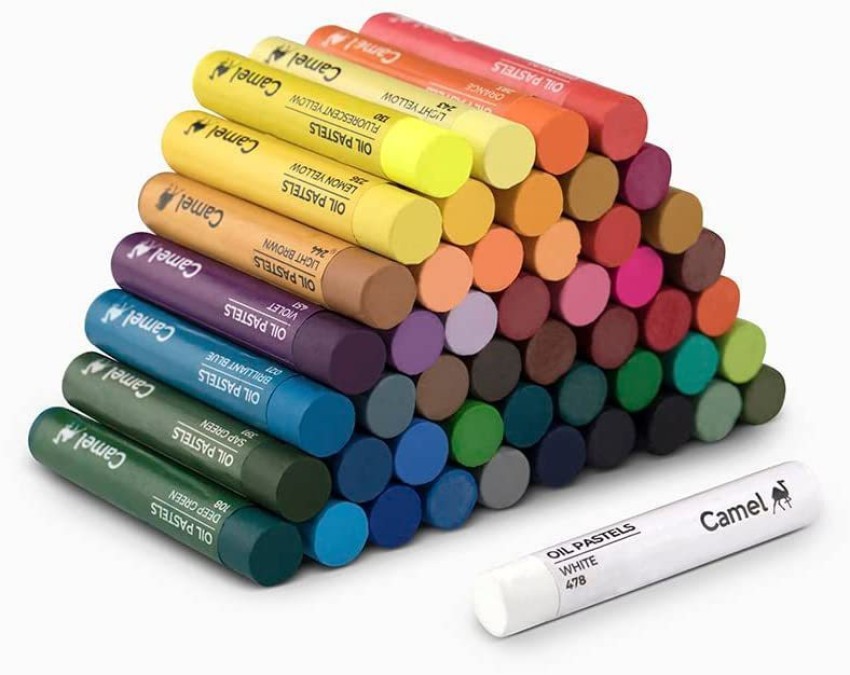 Camlin Kokuyo Oil Pastel Crayons Color 50 Shades Assorted Colours Plastic  Box