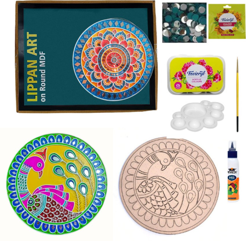 decordial Madhubani art material kit with MDF