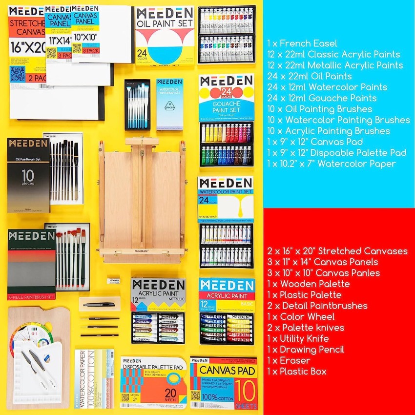 MEEDEN 5 Pcs Watercolor Paint Brushes, Portable Paint Brush Set