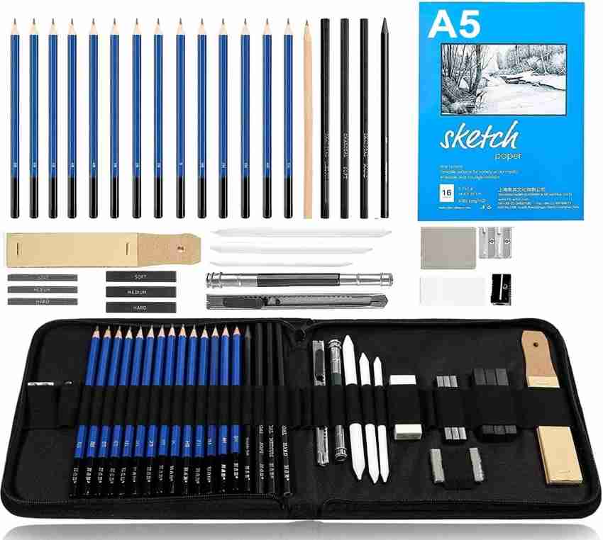 Angel Bear 35 Pieces Professional Drawing Pencils And Sketch Kit