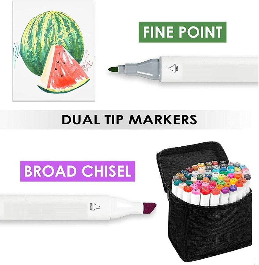 Buy Wynhard Dual Tip Markers Brush Pens 60 Art Markers Set