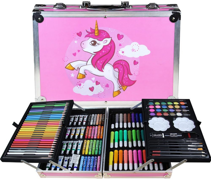 Flipkart H M Store 145 Pcs Professional Deluxe Art Set Drawing Kit with Colored Pencils Markers 145pc Color Art Set