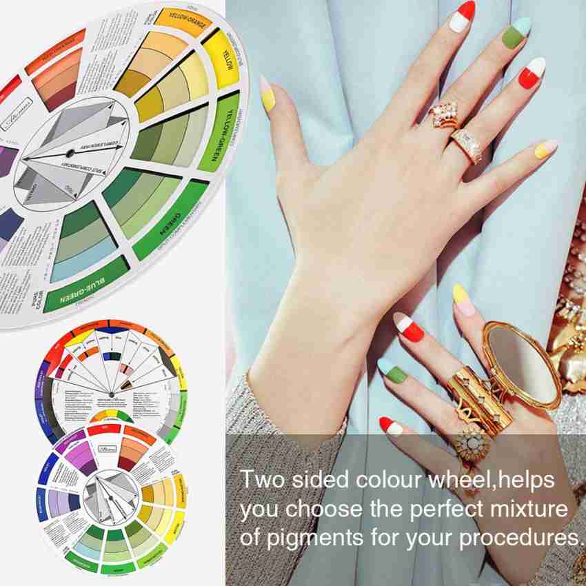 DEZIINE Set of 2 1 pcs Small and 1 pcs big Color Wheel Paint  Mixing Learning Guide Chart - Color Wheel