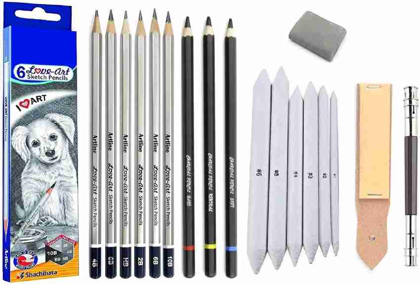 6 Piece Artist Sketch Pencil Set - - Dala