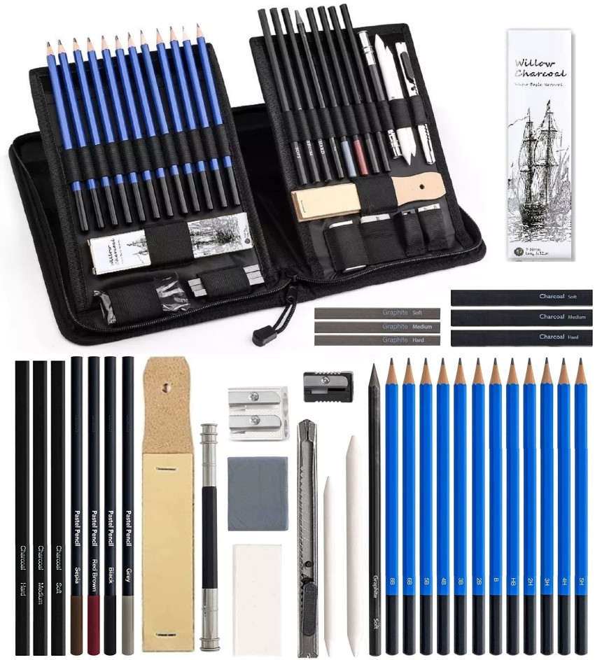 Wynhard Sketching Pencils Drawing Pencil Set for Artist Sketch Pencil Set  Graphite Pencils with Metal Case