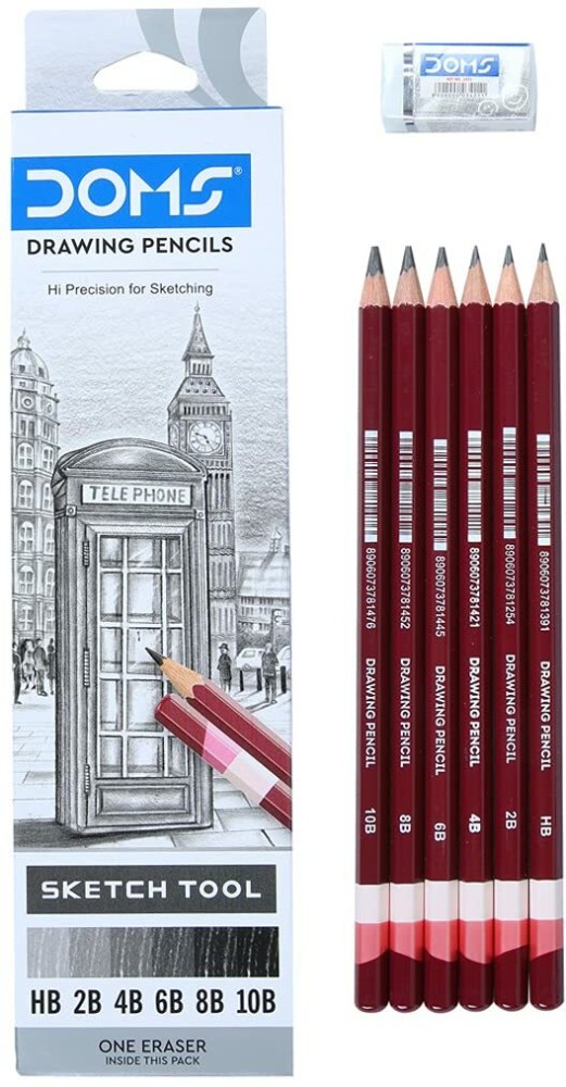 DOMS Drawing  Sketching Graphite Pencil  Hexagonal Shape Dark  Neat  Drawing Pencil Price in India  Buy DOMS Drawing  Sketching Graphite  Pencil  Hexagonal Shape Dark  Neat Drawing