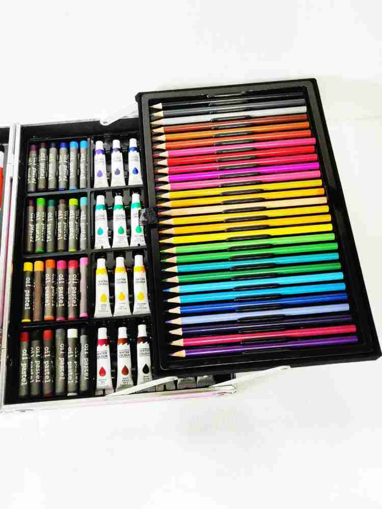 145 Piece Deluxe Art Set with 2 x 50 Sheet Drawing Pad, Art