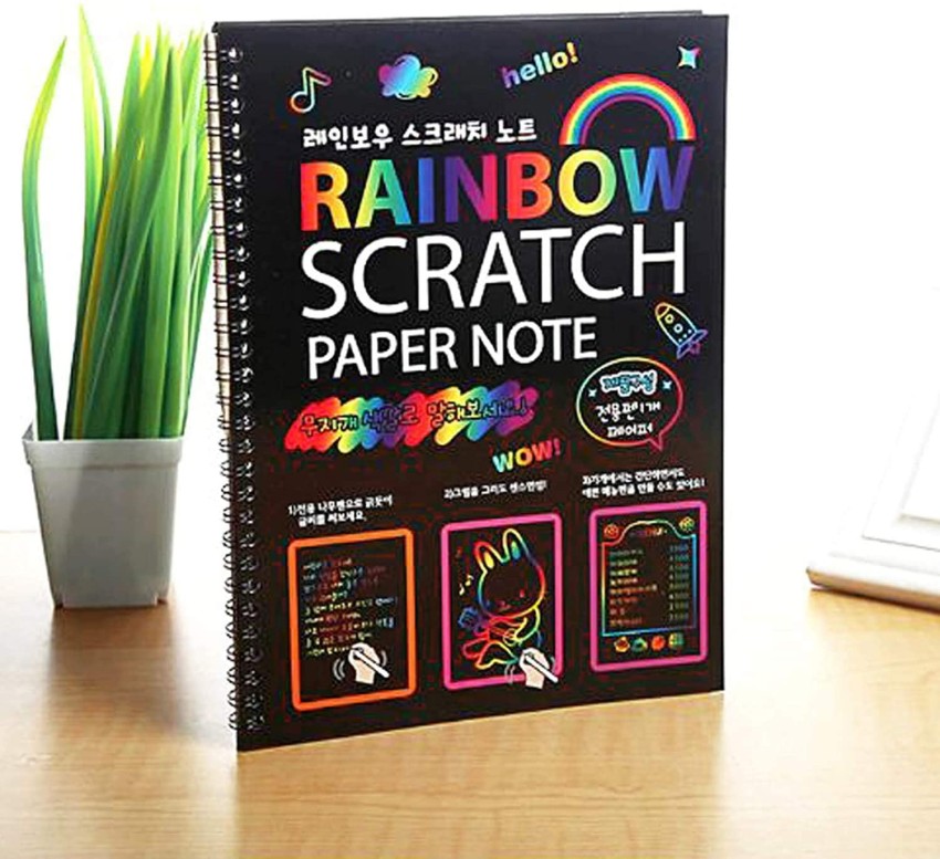 Comes With A Wooden Pen, Cartoon Colorful Scratch Drawing Book For