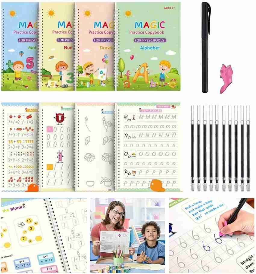 Paruni Creation Magic Copy Book For Kids Refill Magic Book  For Kids Magic Book Pen Refill - Magic Book And Pen Set