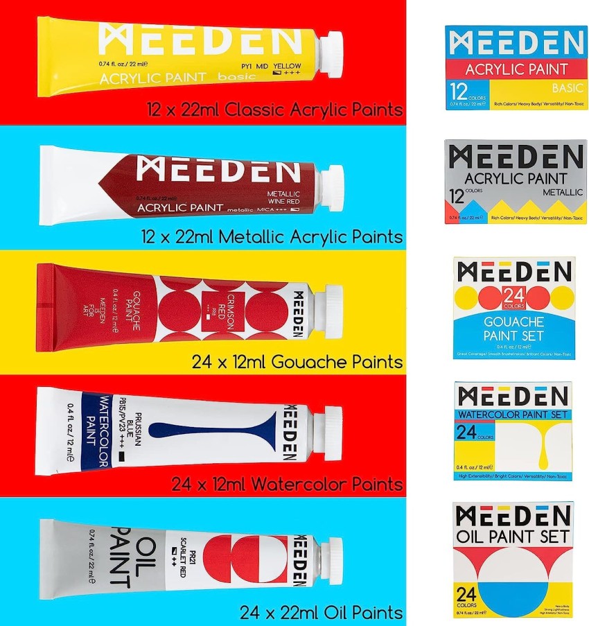 MEEDEN Artist Acrylic Painting Set with Sketch Easel Box - MEEDEN Art