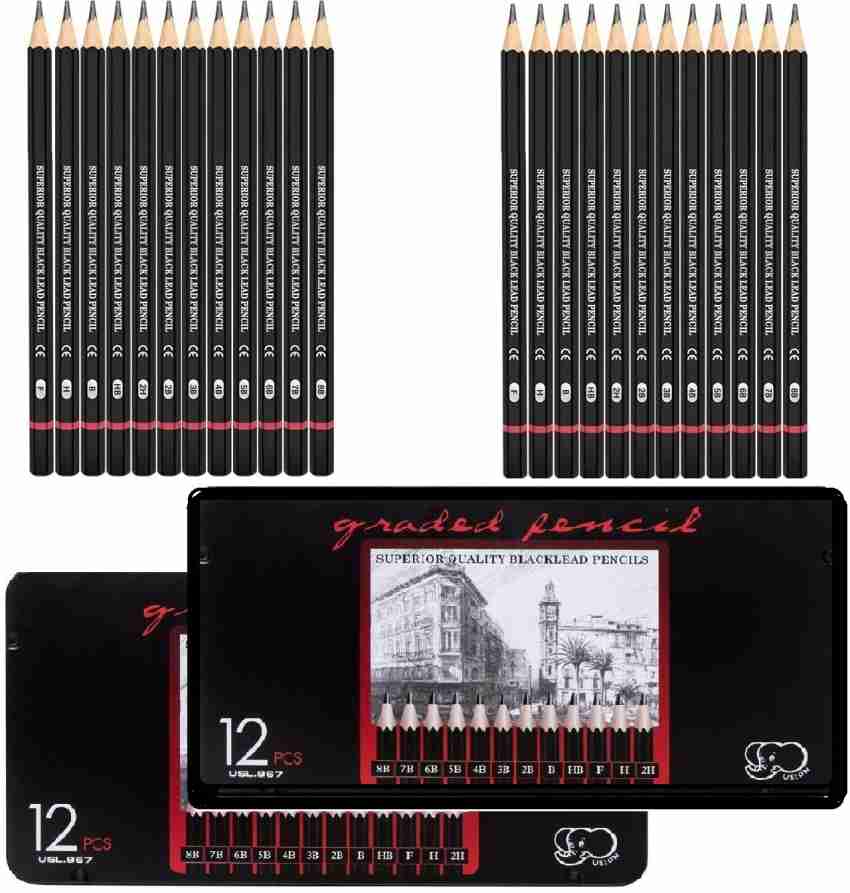 20 Pcs Professional Drawing Pencil Kit Marie's Sketch Pencil Set