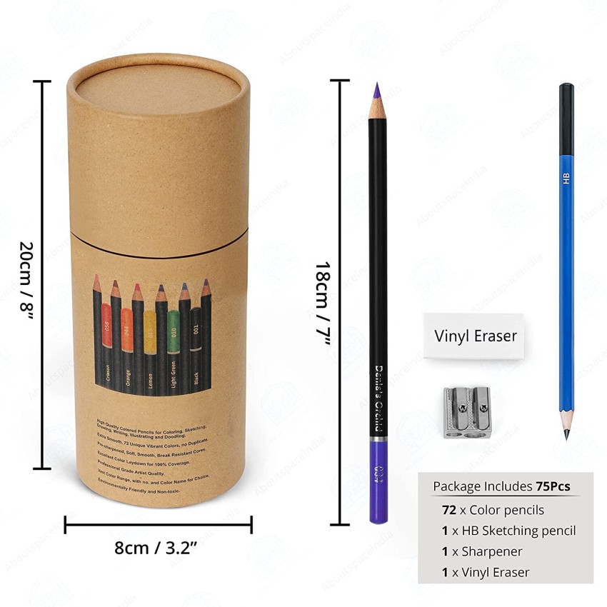 Corslet 75 Pcs Colour Pencils Kit Drawing Color