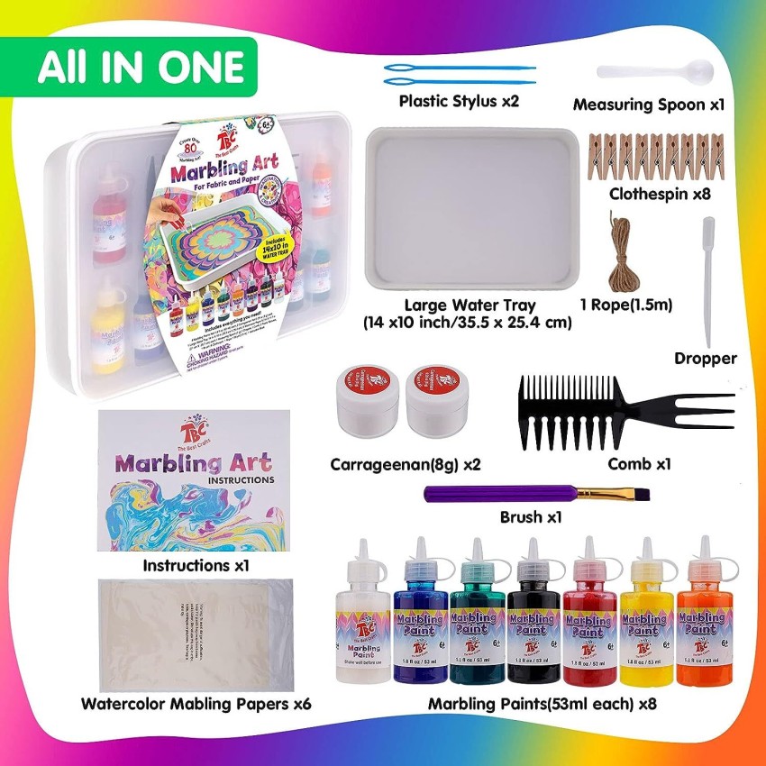 WONDRBOX Marbling Painting Kit with Art and Craft Supplies for