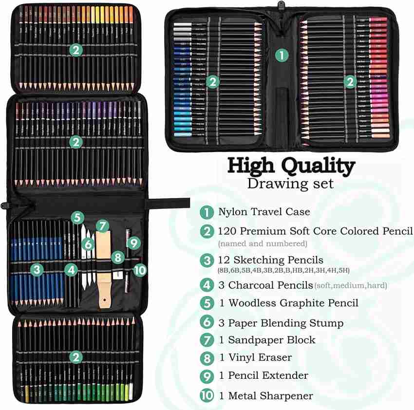 Corslet 31 PC Drawing Pencils for Artists Kit 1 Hb Pencil Kit with A5  Sketch Book Sketching Kit Charcoal Pencil Art Supplies for Artist Blending  Stump - Price History