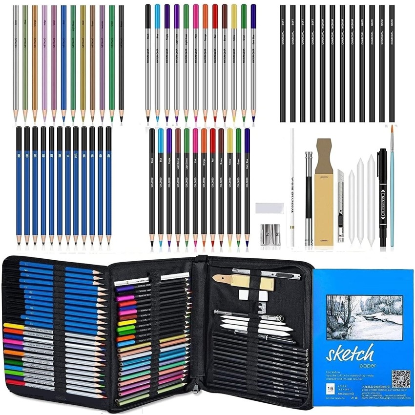 Buy Wynhard Sketch Pencils Set for Artists Shading Drawing Kit Drawing  Pencils for Artists Art Supplies for Artist Oil Pastels Colour Set for Kids  Colouring Kit Colour Pencils Set Sketch Book Kids
