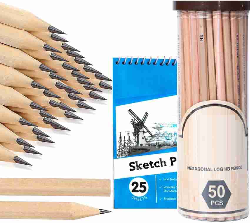 Corslet 50 Pc HB Pencils Sketch Pencil Set for Drawing  Pencil Sketching With Sketch Book - 50 Pc HB Pencils Sketch Pencil Set for  Drawing Pencil Sketching With Sketch Book