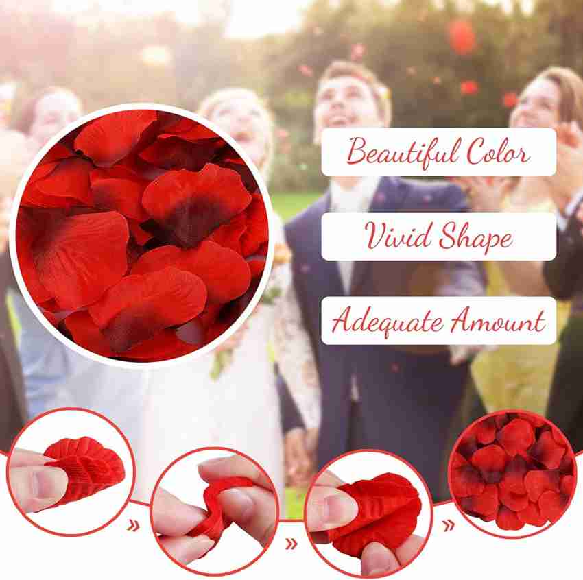 500PCS Lifelike Artificial Silk Red Rose Petals Decorations for Valentine's  Day Wedding Party