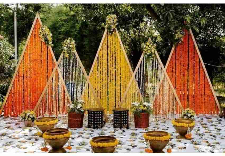 Satyam Kraft 10 piece Artificial Genda phool galgota Flower line for Decoration  Home,festival Orange Marigold Artificial Flower Price in India - Buy Satyam  Kraft 10 piece Artificial Genda phool galgota Flower line