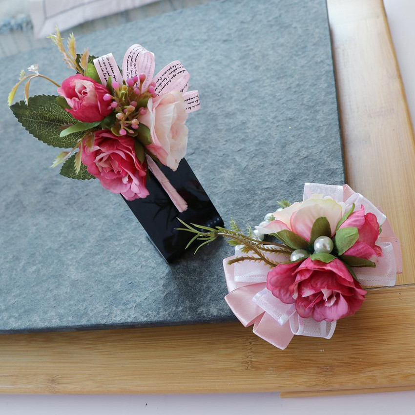 Artificial wrist top flowers for weddings