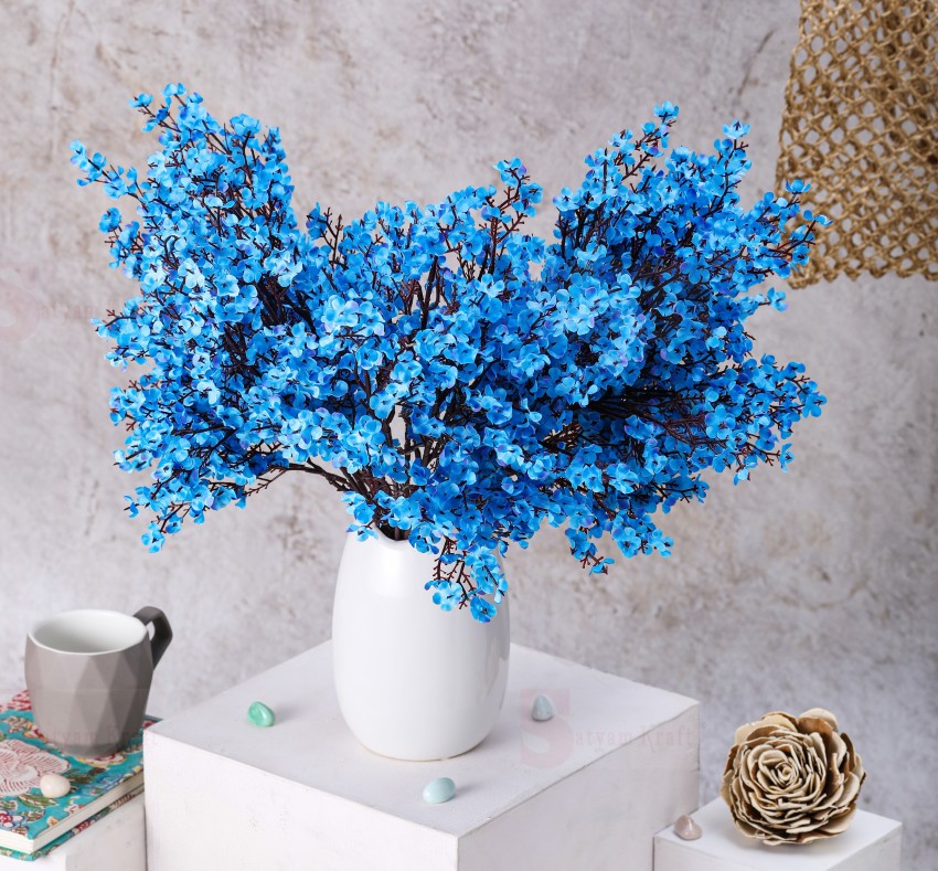 12 Stem Navy Blue Silk Babys Breath Flower Bushes
