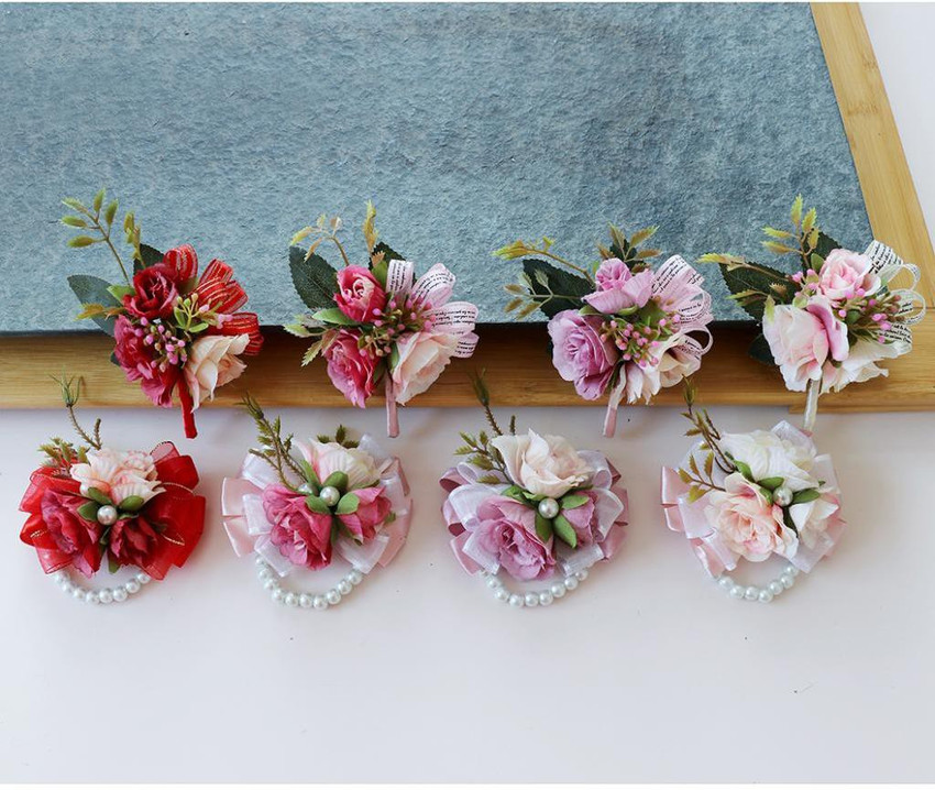 Calandis Bridal Wrist Corsage Bridesmaid Hand Flowers Wedding