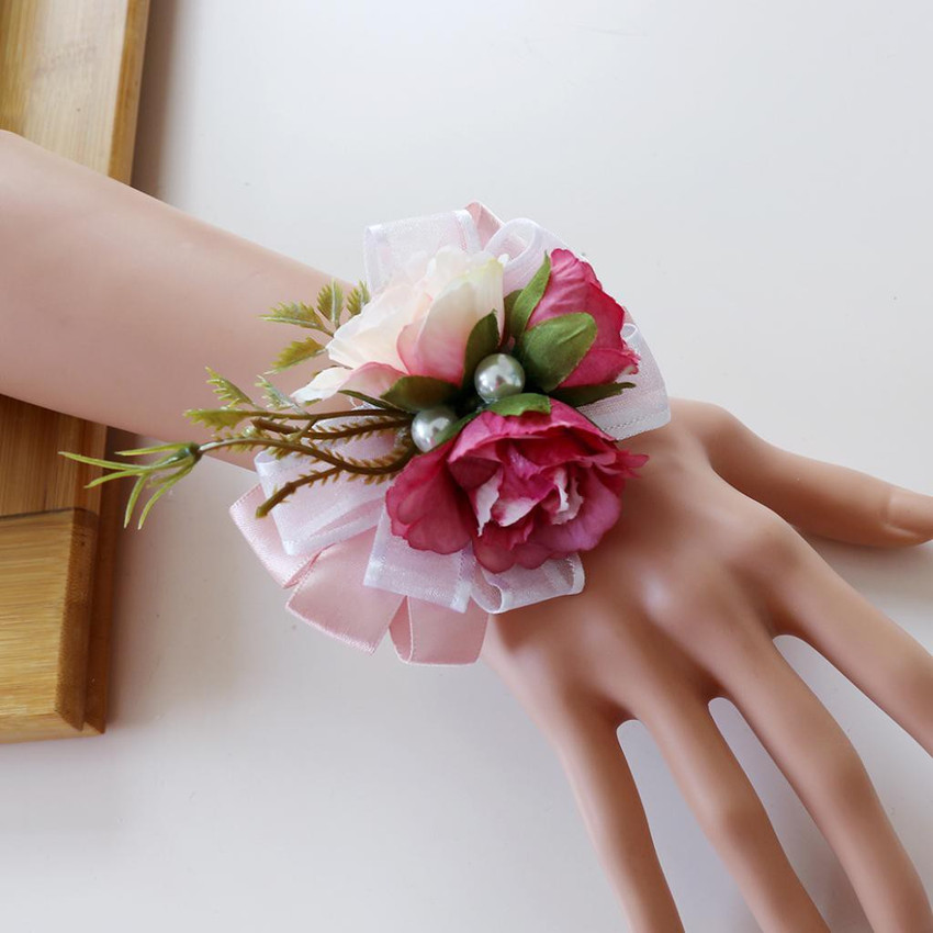 Calandis Bridal Wrist Corsage Bridesmaid Hand Flowers Wedding