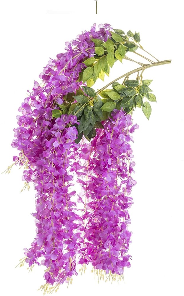 well art gallery Artificial Wisteria Vine Ratta for Wedding Party Home  Decor (Purple) Pack of 12 Purple Westeria Artificial Flower Price in India  - Buy well art gallery Artificial Wisteria Vine Ratta