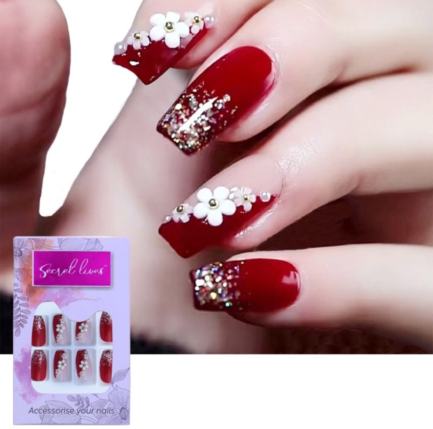 36 Best red nail design to be hot this Winter - Page 2 of 2 - Lilyart | Red  nail designs, Red nails, Xmas nails