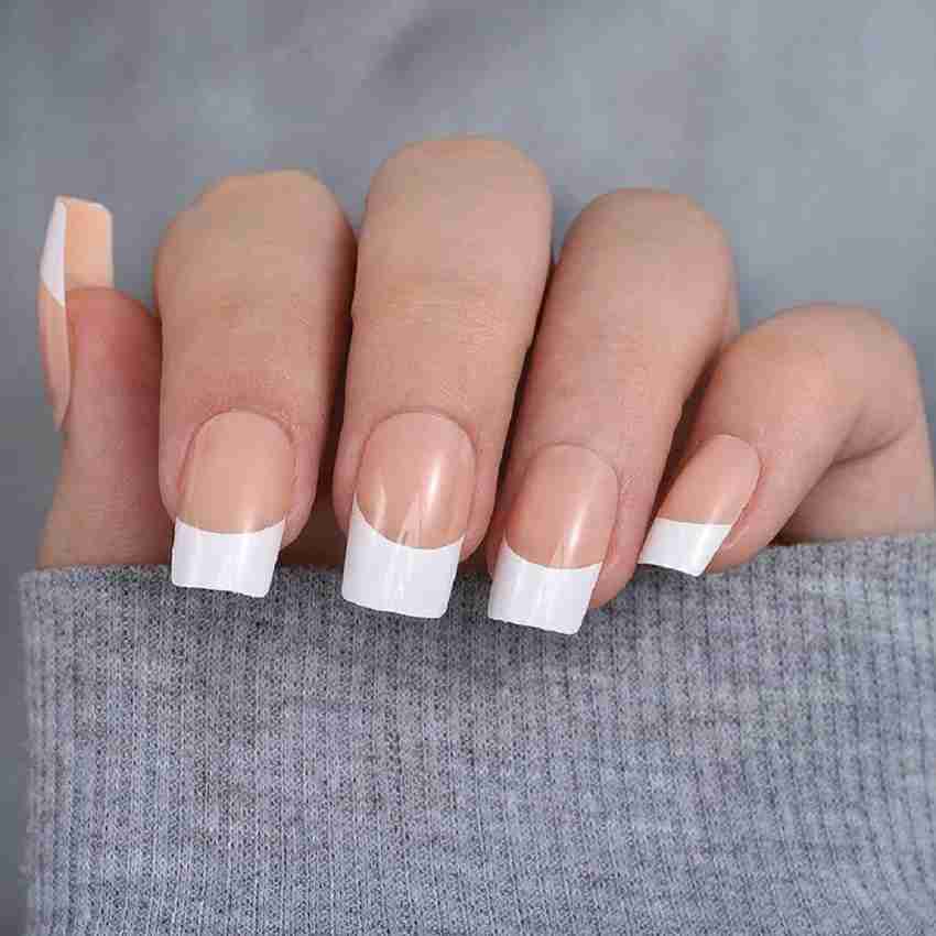 24pc Special Full Nail French Tips Natural Finger False Fake Art Cover  Manicure Acrylic UV Gel Long Short Press on Nails Stickers Tabs 