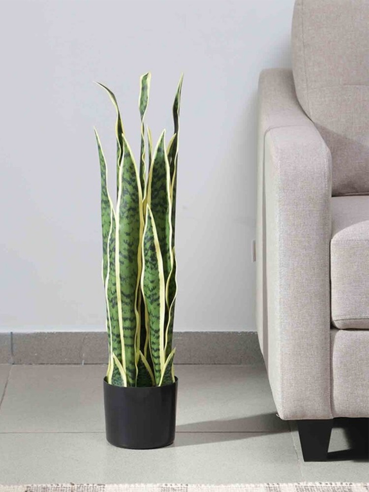 Gymax Artificial Fake Plant 35.5 Fake Sansevieria Indoor-Outdoor - Green