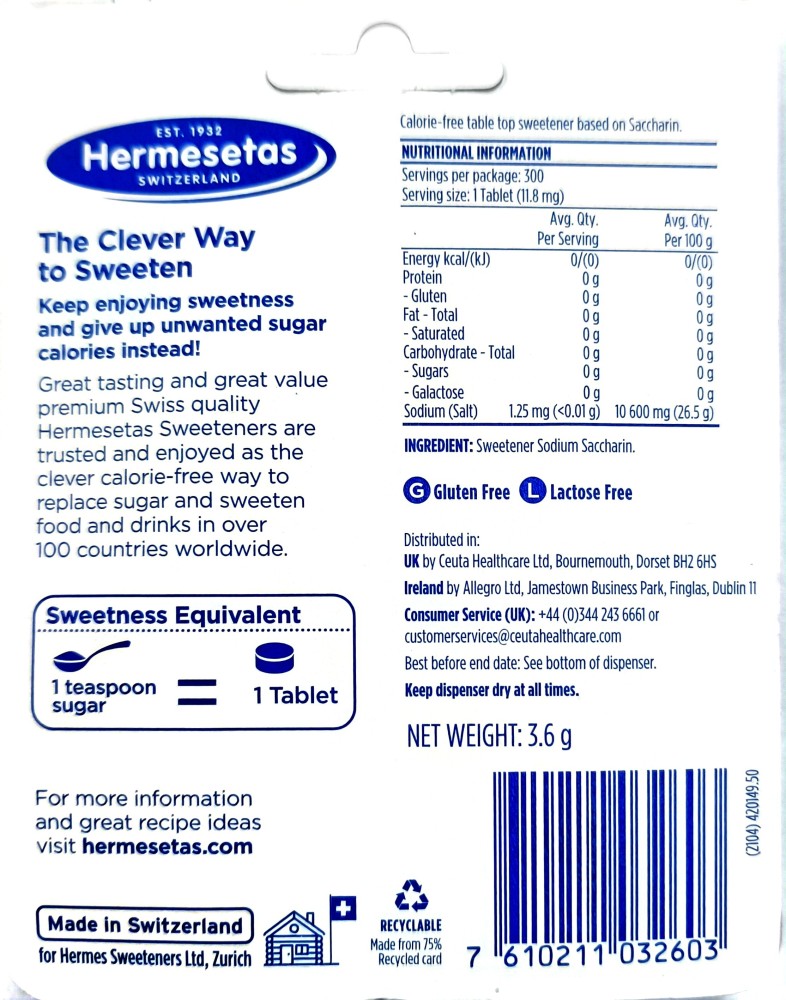 HERMESETAS CLASSIC 1200 TABLETS