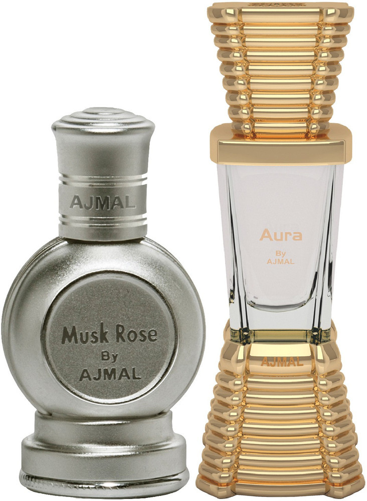 Ajmal Musk Rose 12ML and Aura 10ML CP For Men Women Floral Attar