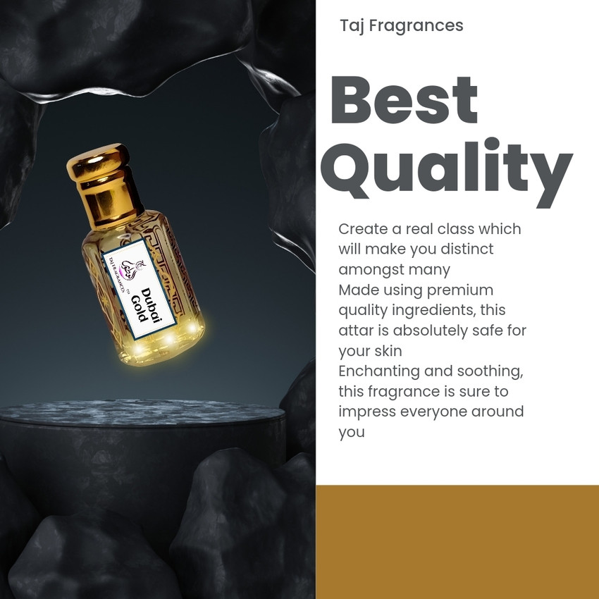 Taj Fragrances Dubai Gold for Unisex Perfume Oil Luxury Scent