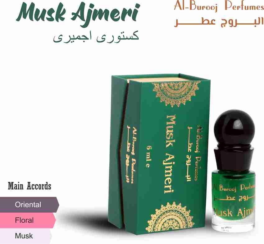 AL BUROOJ PERFUMES Musk Ajmeri 6 Ml Premium Long lasting Alcohol