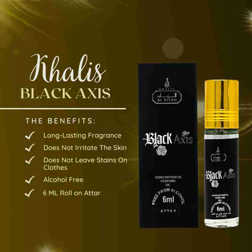 Khalis Black Axis 6 ML Roll On Attar Made in Dubai Floral Attar