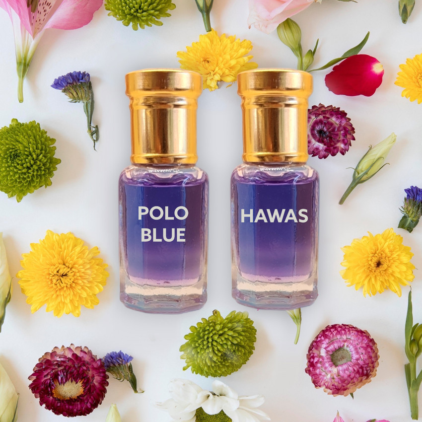 Ali perfumes Polo Blue 6ML Hawas 6ML Fresh Floral Combo Attar