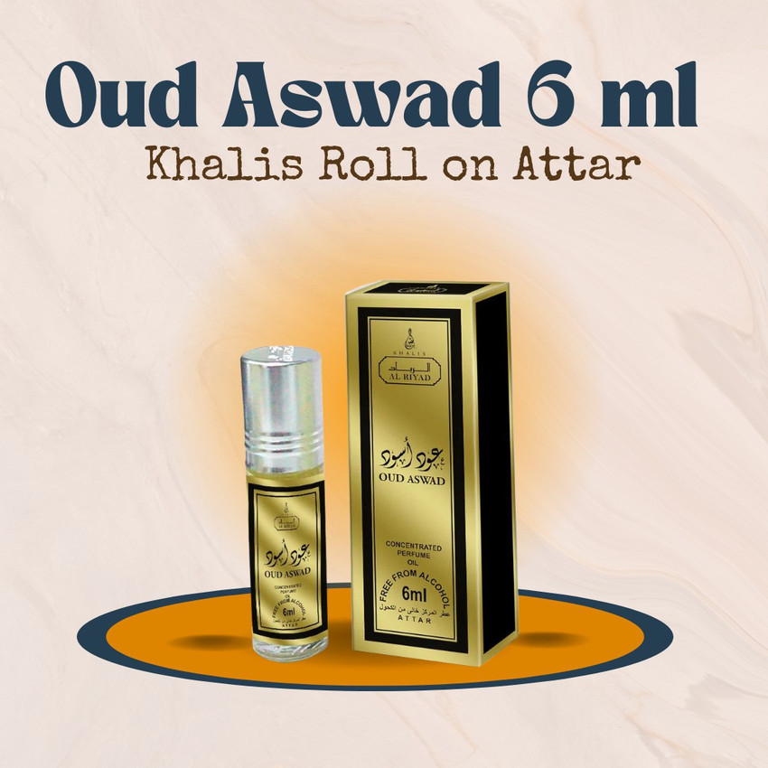 Khalis Oud Aswad 6 ML Roll On Attar Made in Dubai Floral Attar