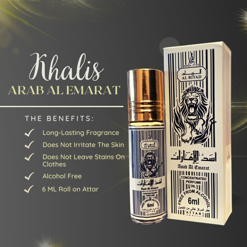 Khalis Asad al Emarat 6 ML Roll On Attar Made in Dubai Floral