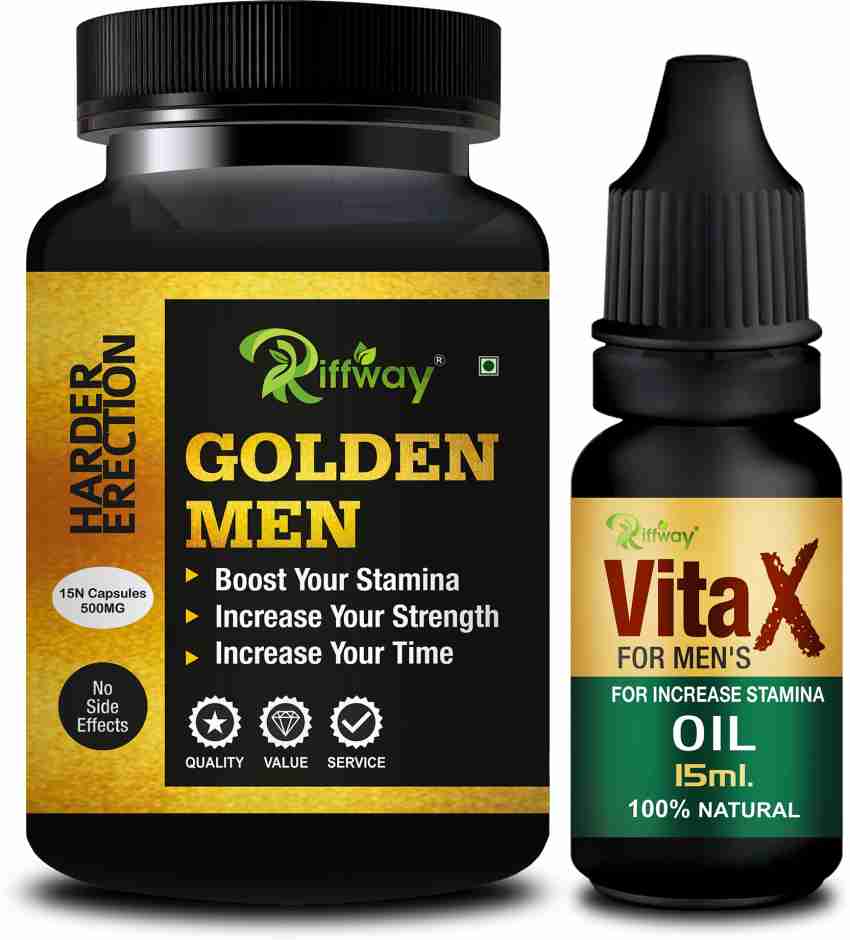 Riffway Golden Men. Formula & Vita-X Massage Oil Stamina Capsule Combo For  Men Price in India - Buy Riffway Golden Men. Formula & Vita-X Massage Oil  Stamina Capsule Combo For Men online