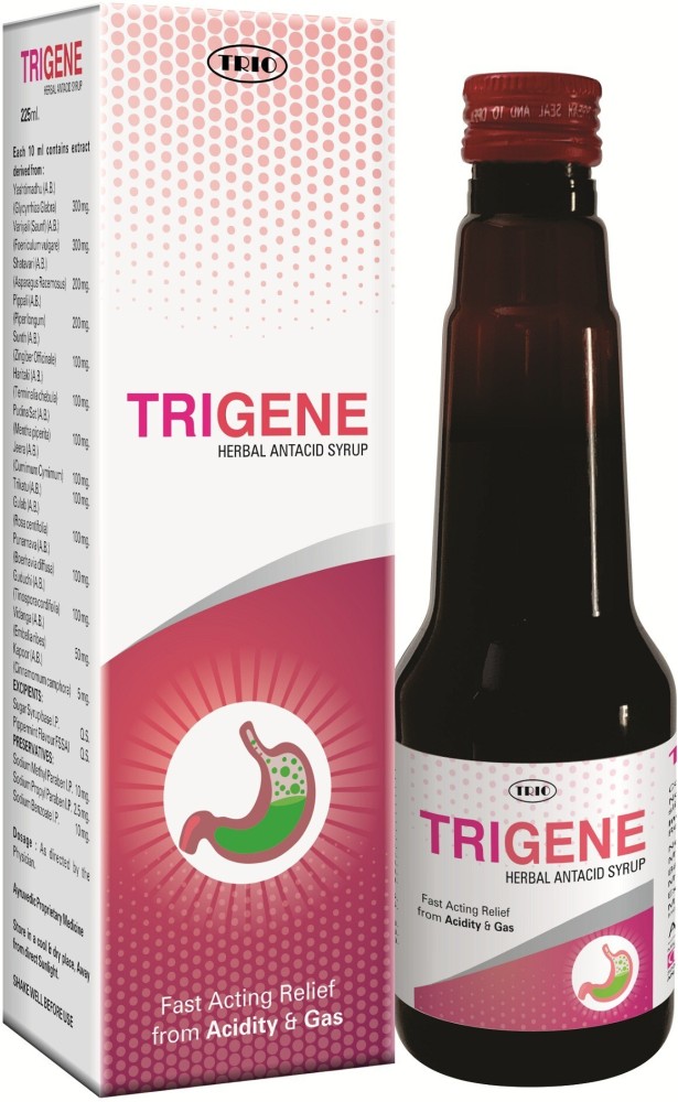 TRIGENE Herbal Antacid Syrup pack of 2 Bottle of 225 ML