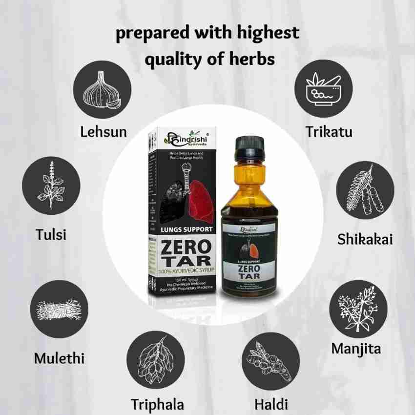 Hindrishi Ayurveda Zero Tar Syrup for Lungs Detox Herbal Supplement with  Natural Plant Extracts Price in India - Buy Hindrishi Ayurveda Zero Tar  Syrup for Lungs Detox Herbal Supplement with Natural Plant