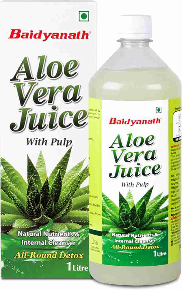 Baidyanath 99.6% Pure Aloe Vera Juice (with Pulp)- No Added Sugar | Source of Natural Nutrients, Boosts Immunity & Digestion, Rejuvenates Skin and Hair | For Complete All-Around Detox | Price in